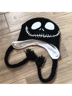 Disney Jack Skellington Nightmare Christmas Tassel Hat White Black Reversible